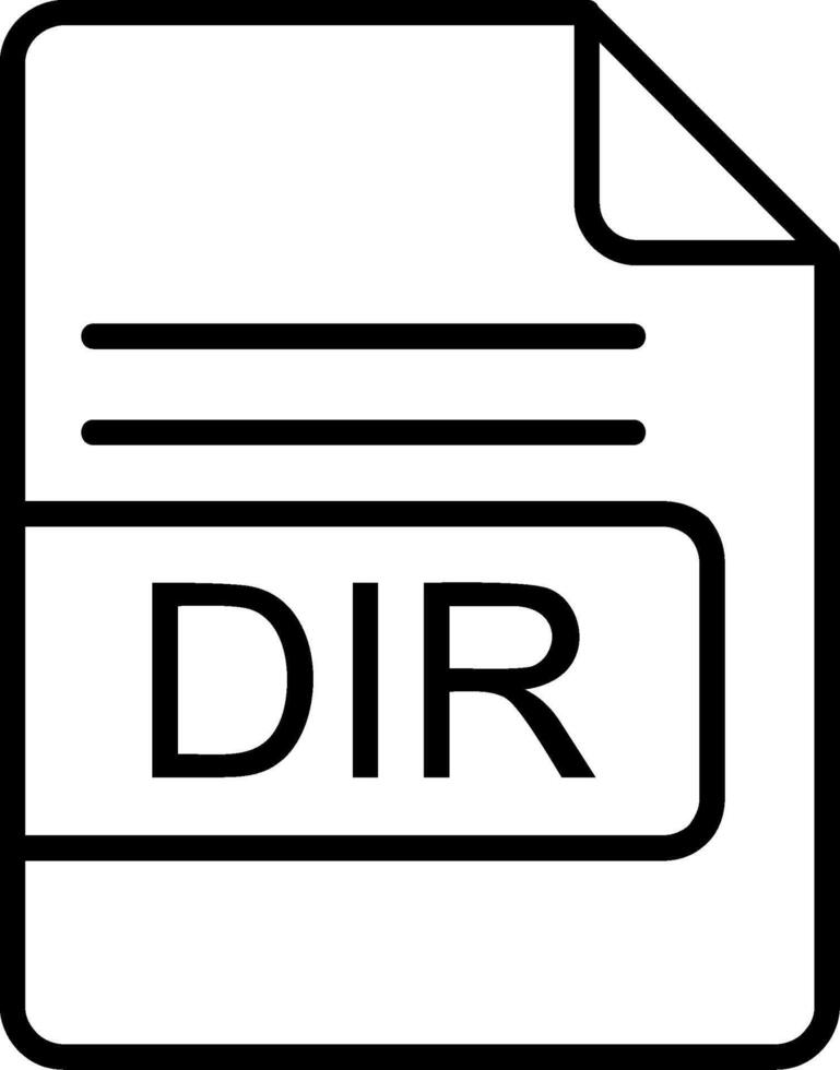 DIR File Format Line Icon vector