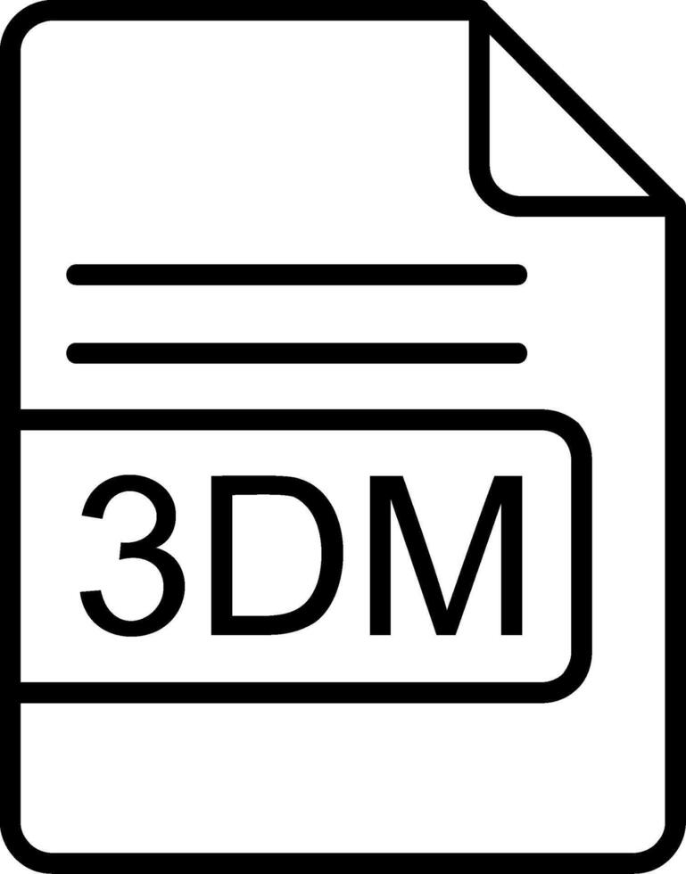 3DM File Format Line Icon vector