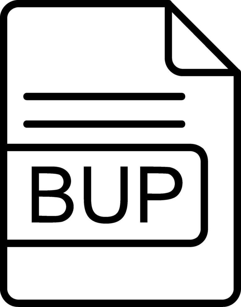 BUP File Format Line Icon vector