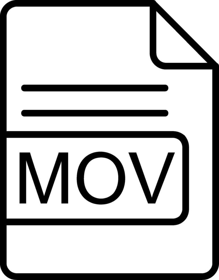 mov archivo formato línea icono vector