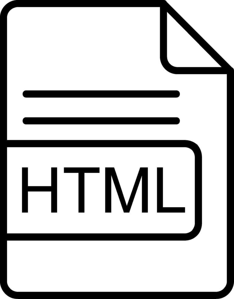 HTML File Format Line Icon 43258559 Vector Art at Vecteezy