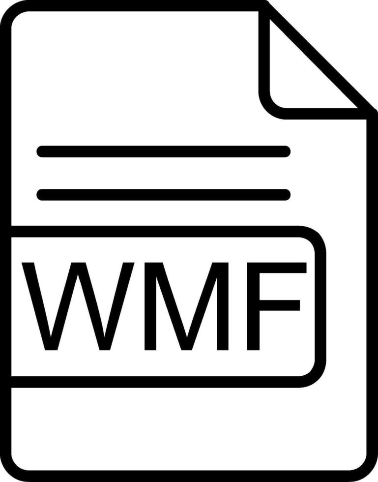 wmf archivo formato línea icono vector