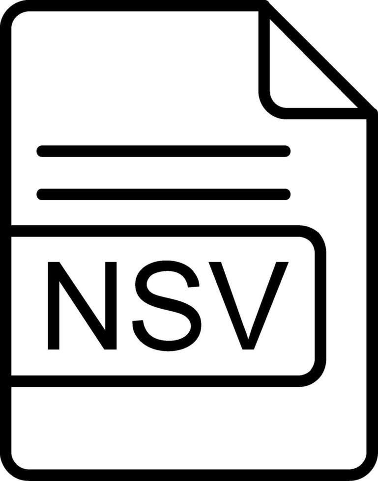 NSV File Format Line Icon vector