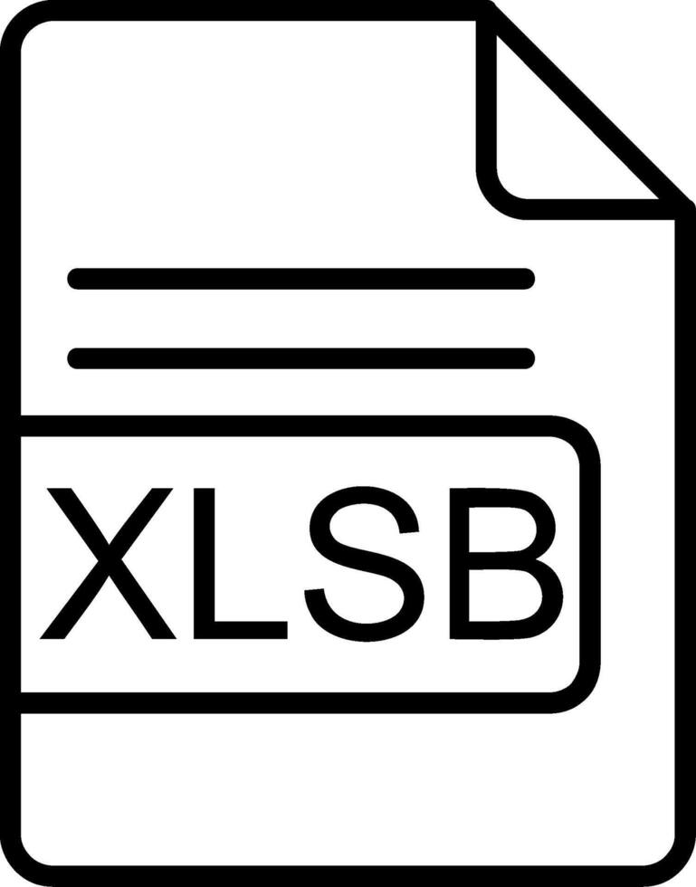xlsb archivo formato línea icono vector