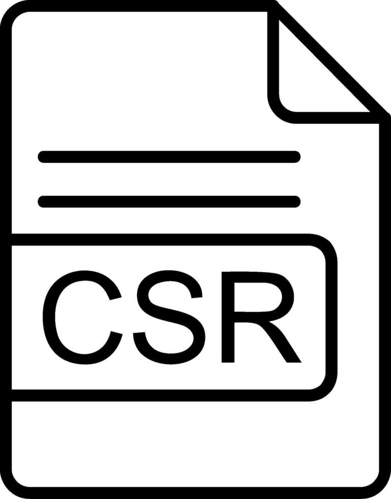 CSR File Format Line Icon vector
