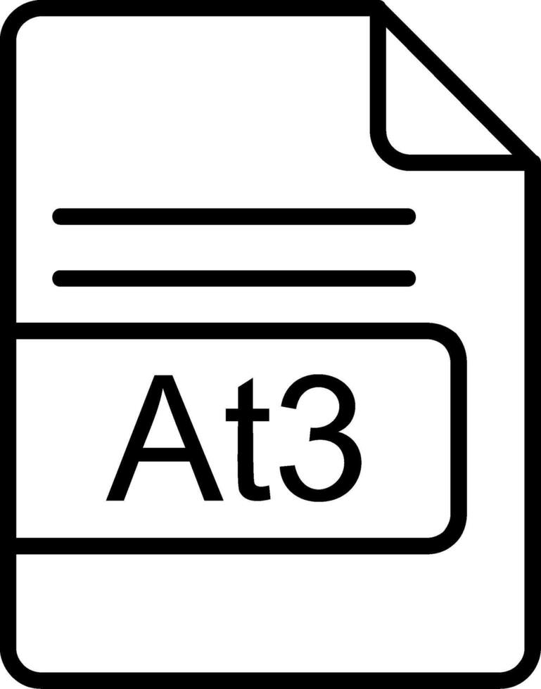 At3 File Format Line Icon vector