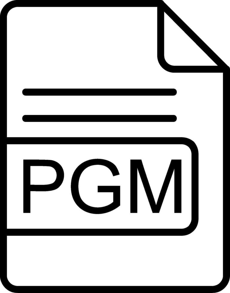 PGM File Format Line Icon vector