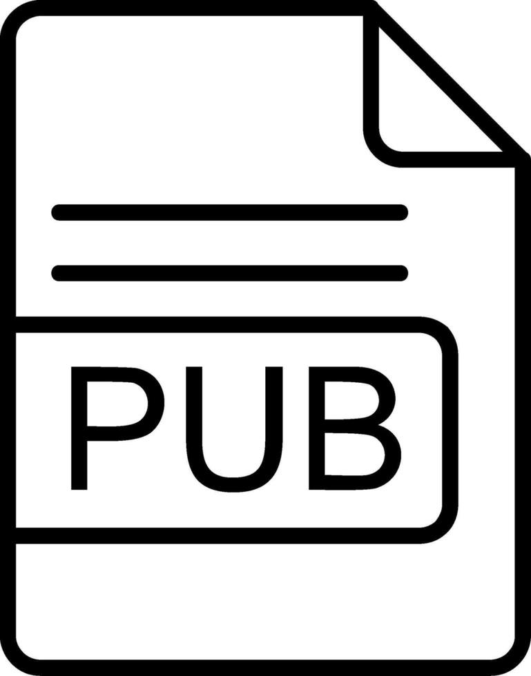 pub archivo formato línea icono vector
