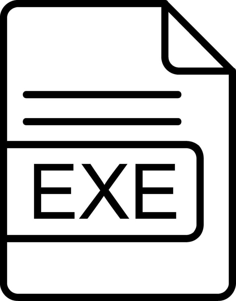 EXE File Format Line Icon vector