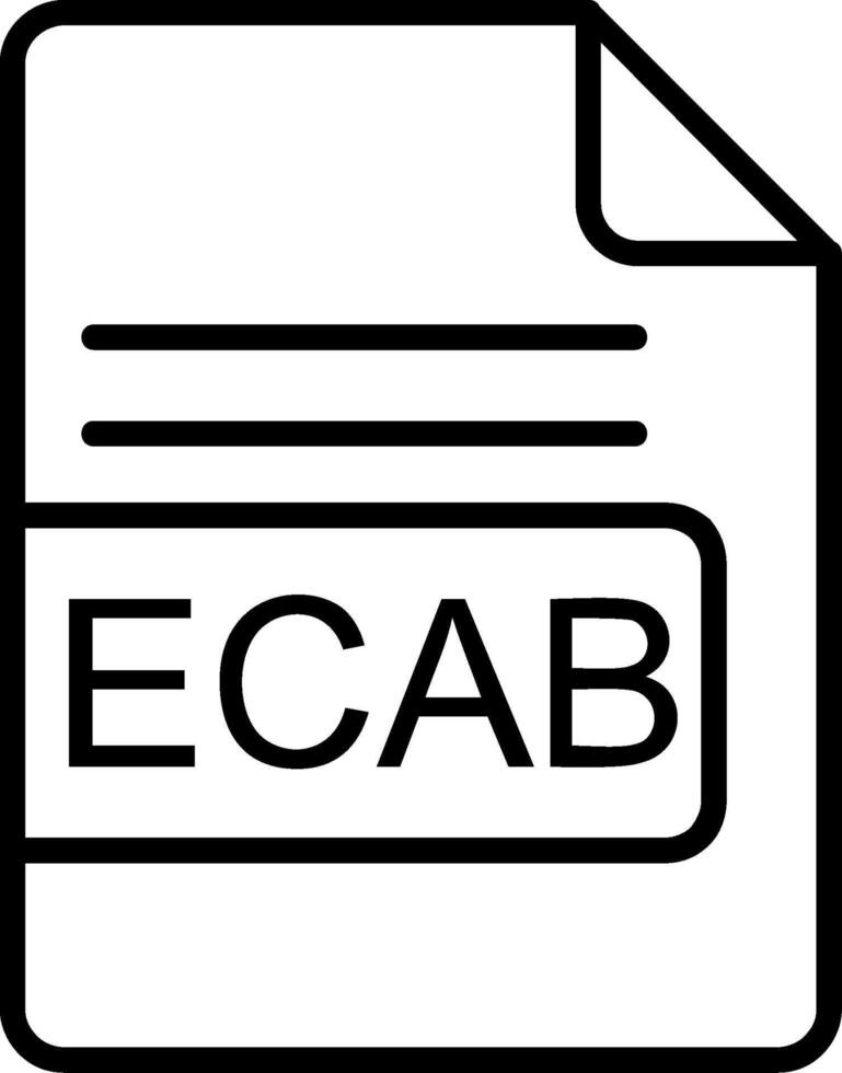 ECAB File Format Line Icon vector