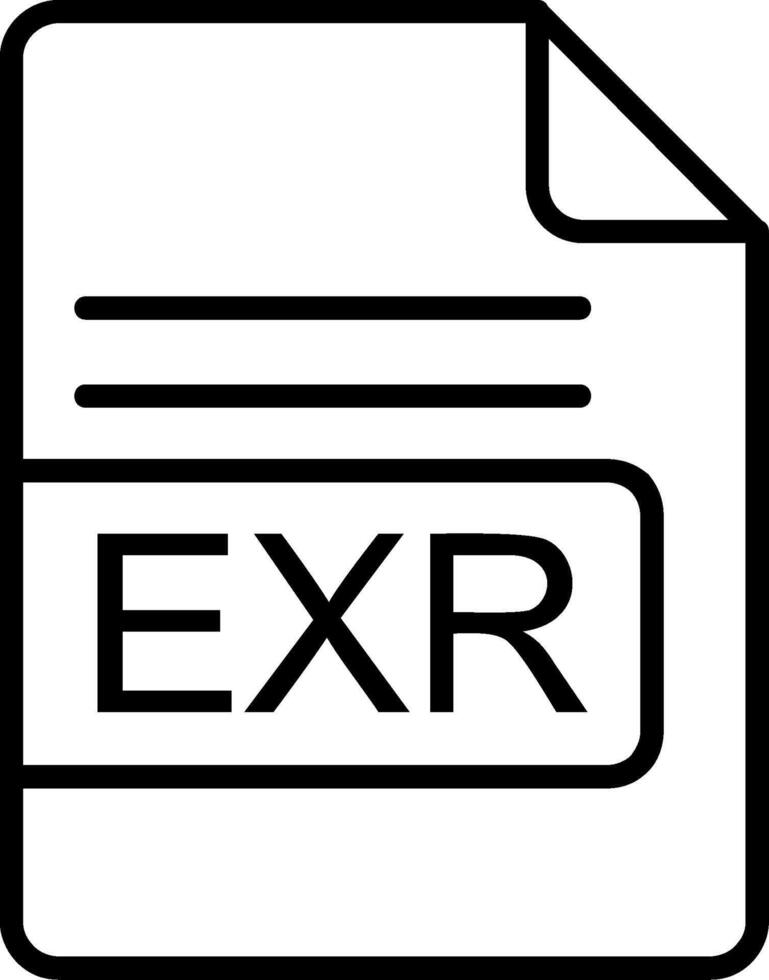 exr archivo formato línea icono vector