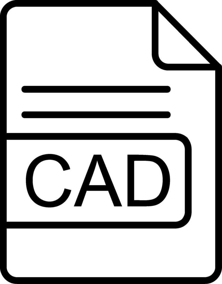 CAD File Format Line Icon vector