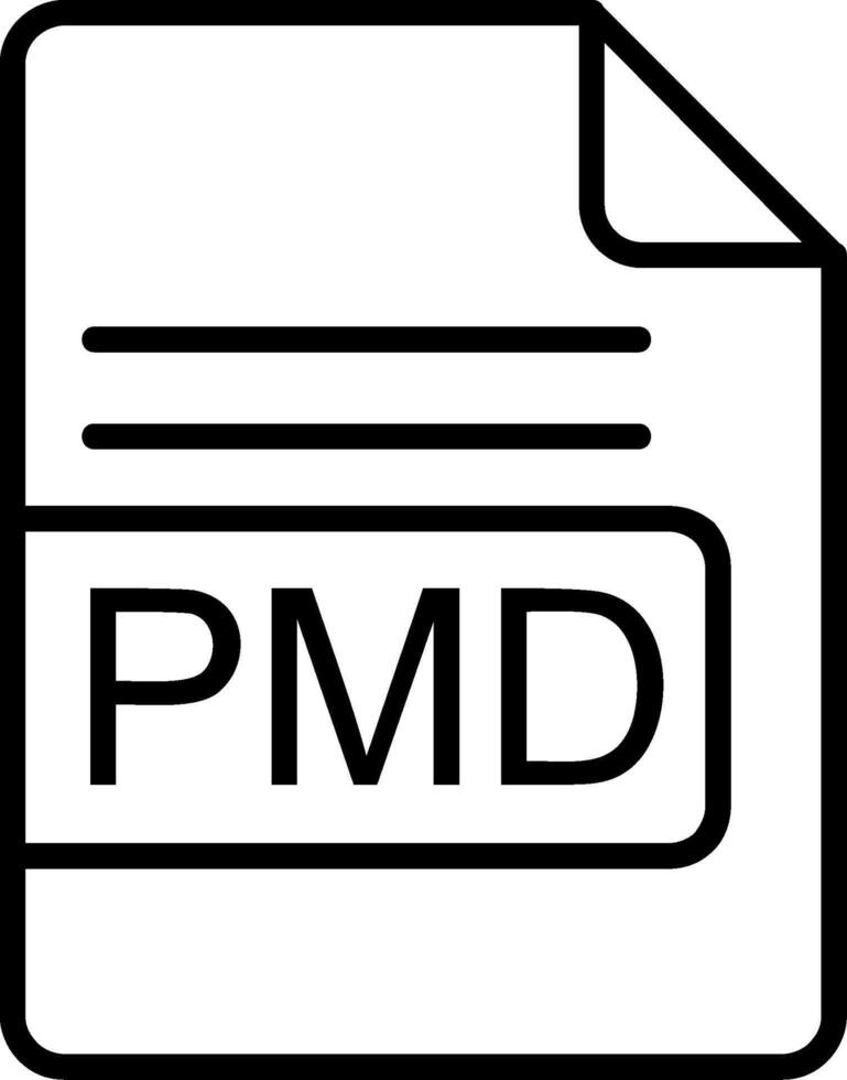 PMD File Format Line Icon vector