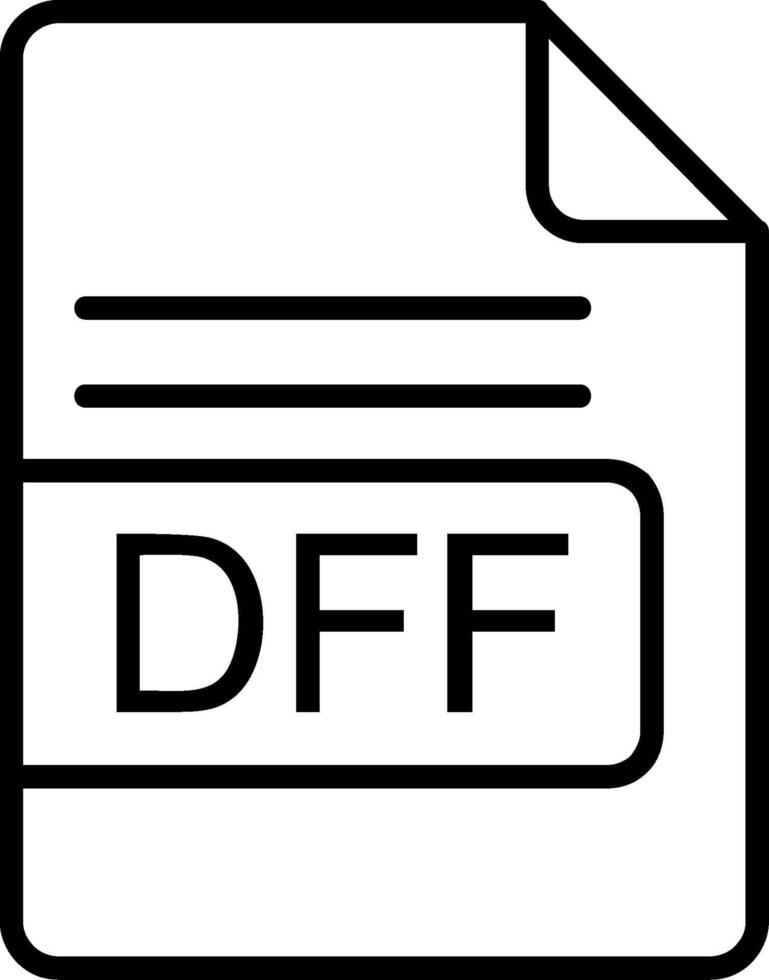 DFF archivo formato línea icono vector