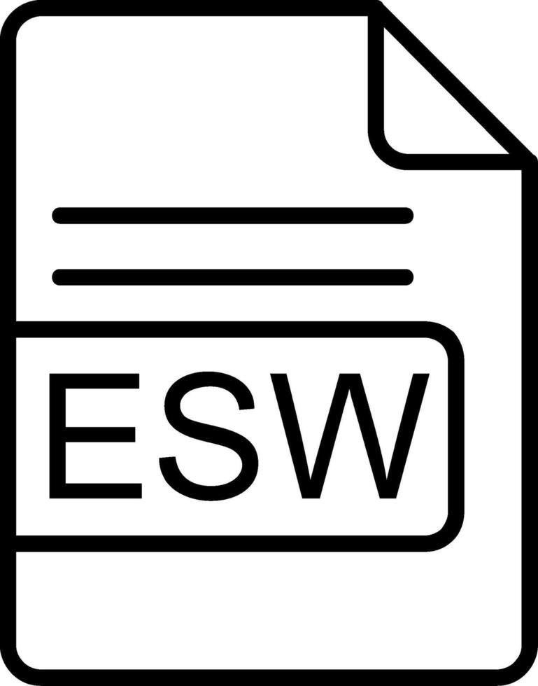 ESW File Format Line Icon vector