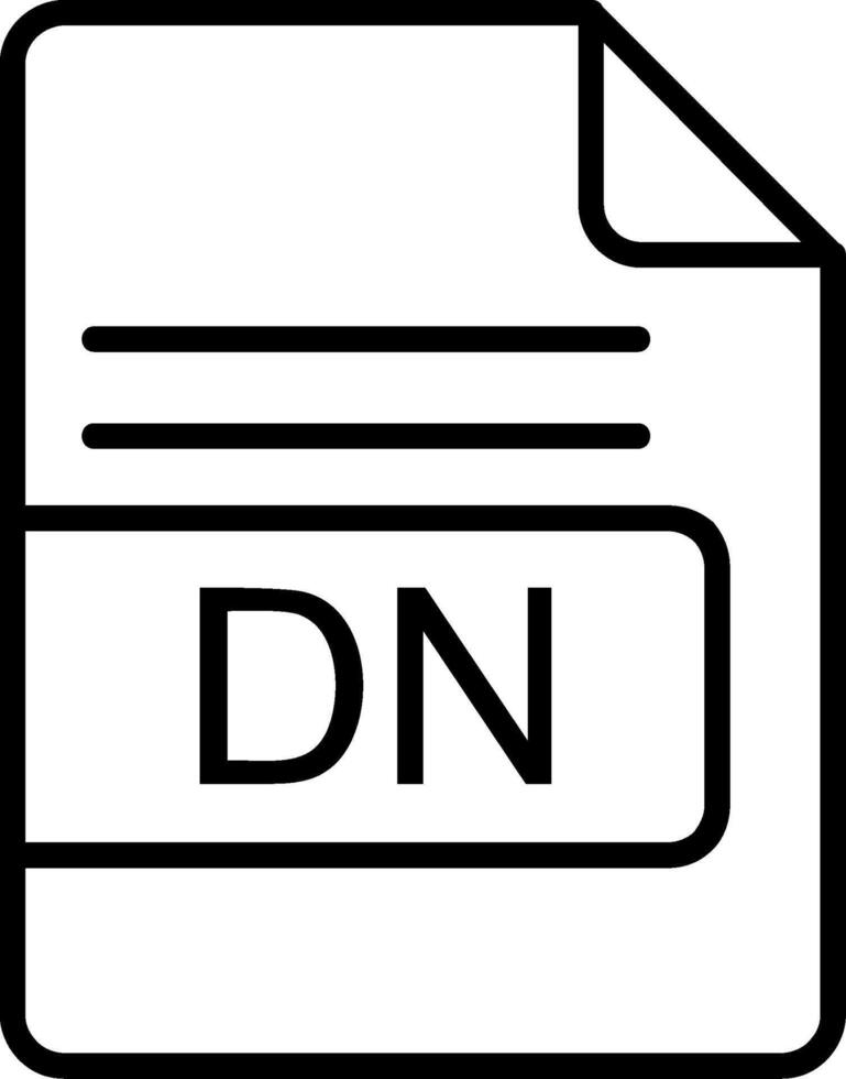 DN File Format Line Icon vector