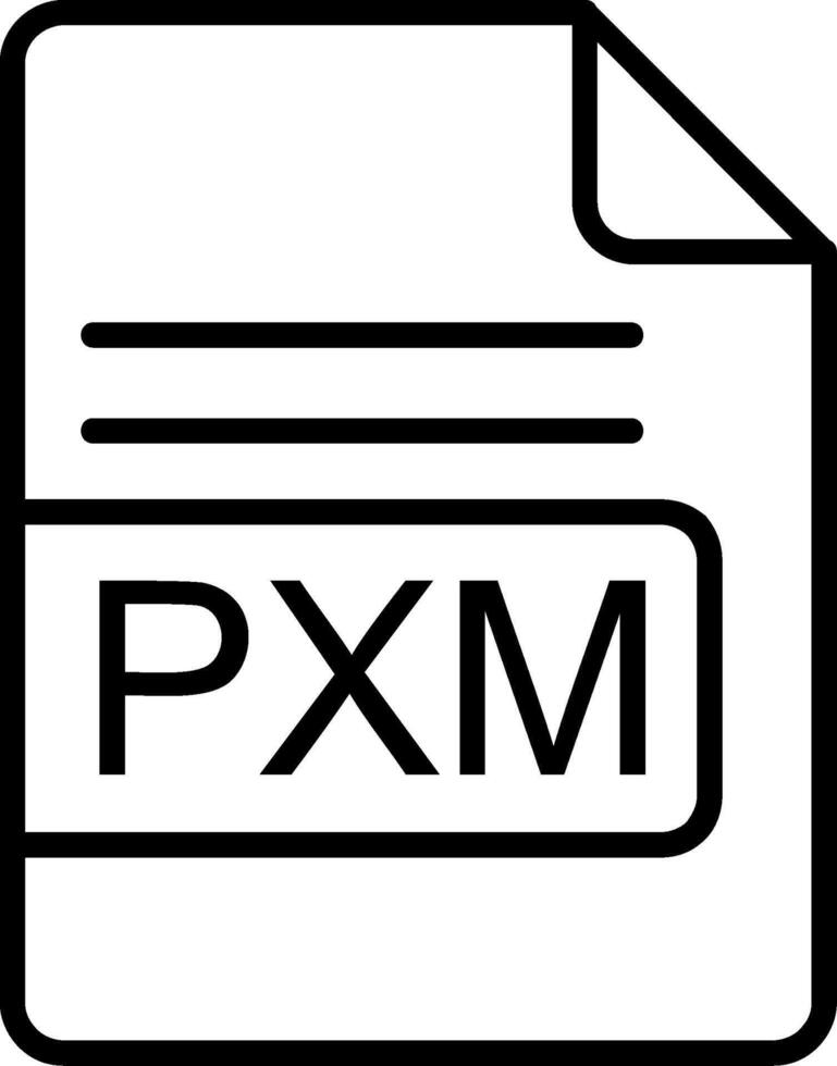 PXM File Format Line Icon vector
