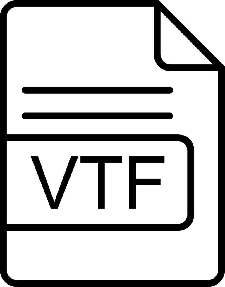 VTF File Format Line Icon vector