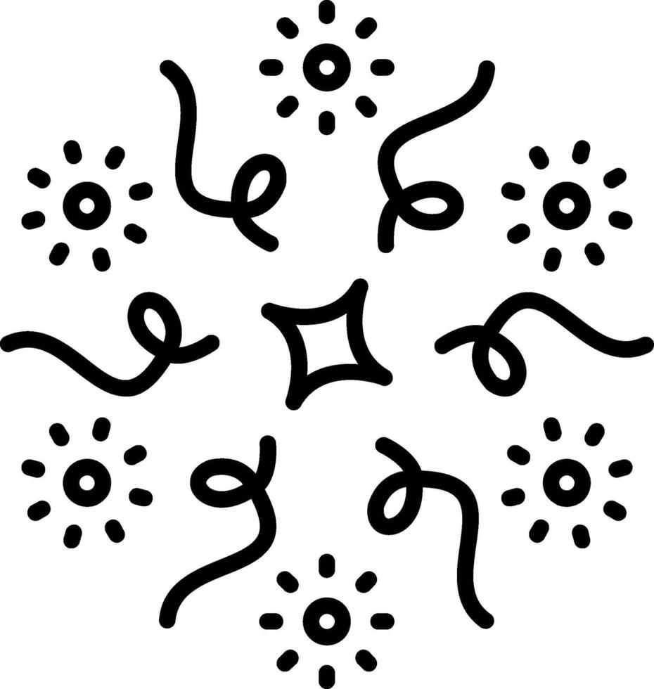Firework Line Icon vector
