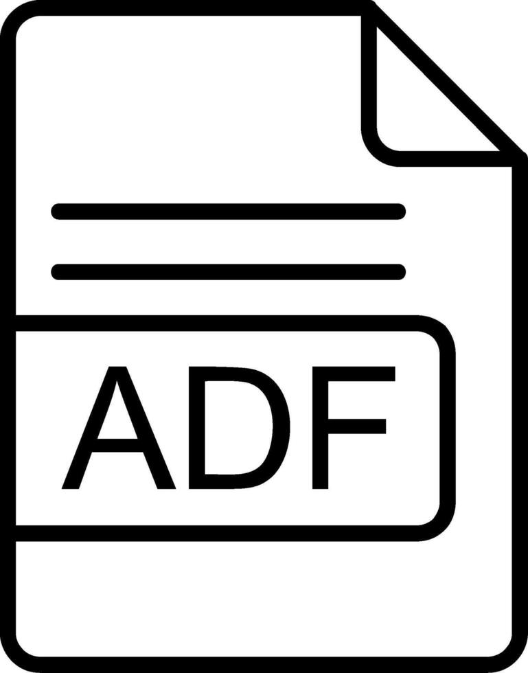 ADF File Format Line Icon vector