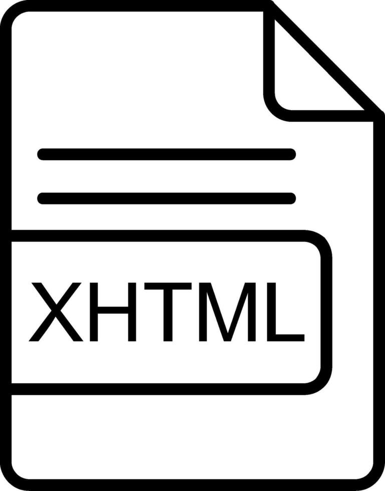 XHTML File Format Line Icon vector