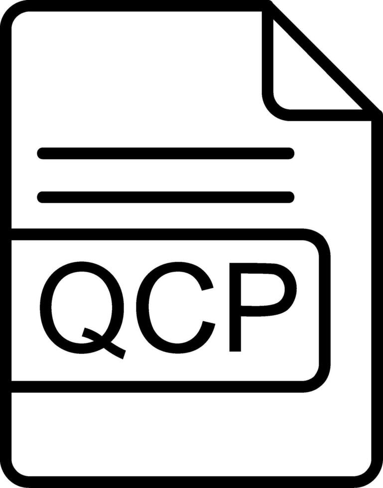 QCP File Format Line Icon vector