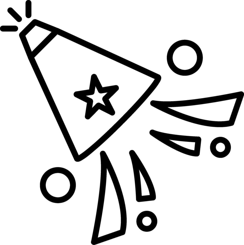 Party Hat Line Icon vector