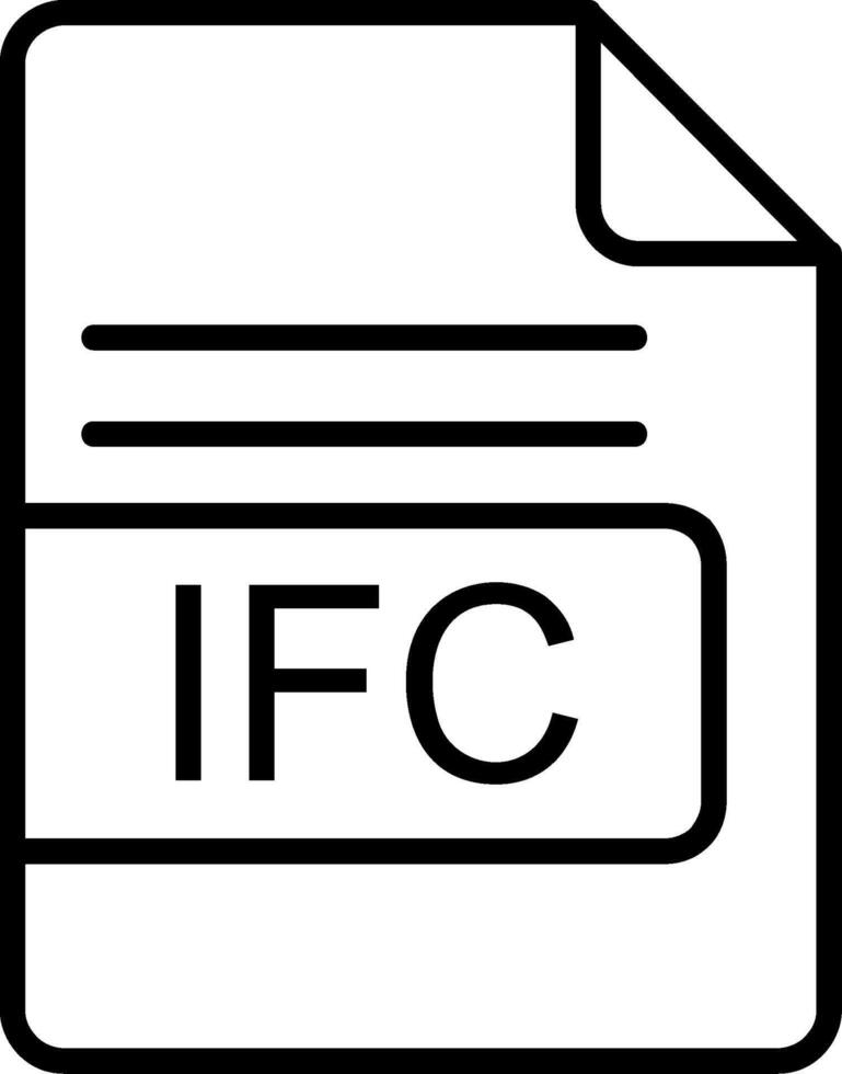 IFC File Format Line Icon vector