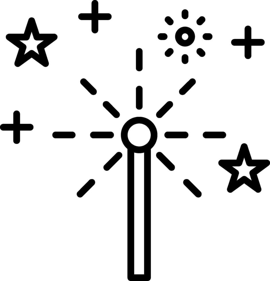 Sparkler Line Icon vector