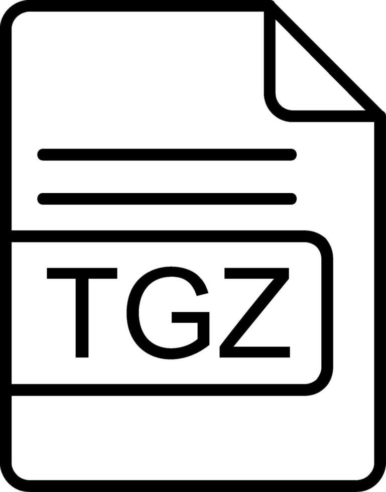 tgz archivo formato línea icono vector