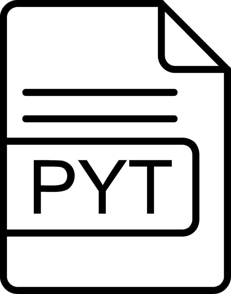 PYT File Format Line Icon vector