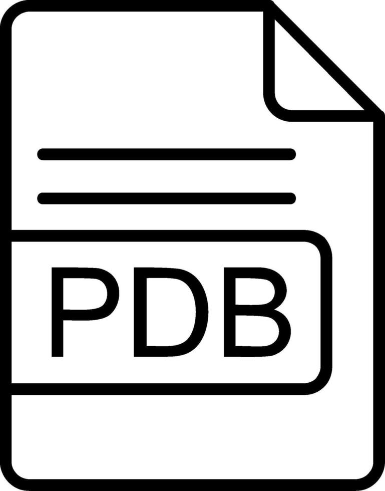 pdb archivo formato línea icono vector