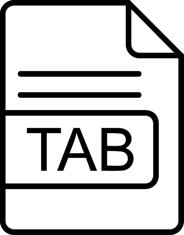 TAB File Format Line Icon vector