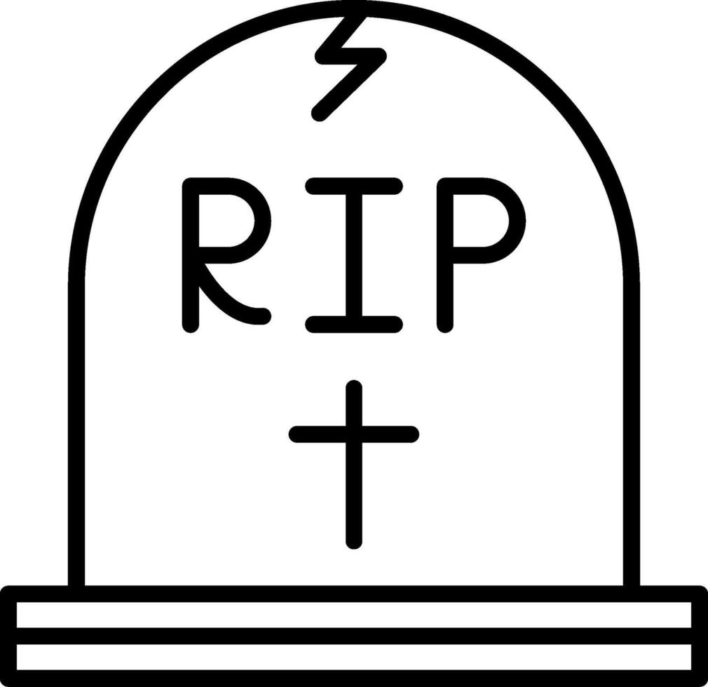 Tomb Line Icon vector