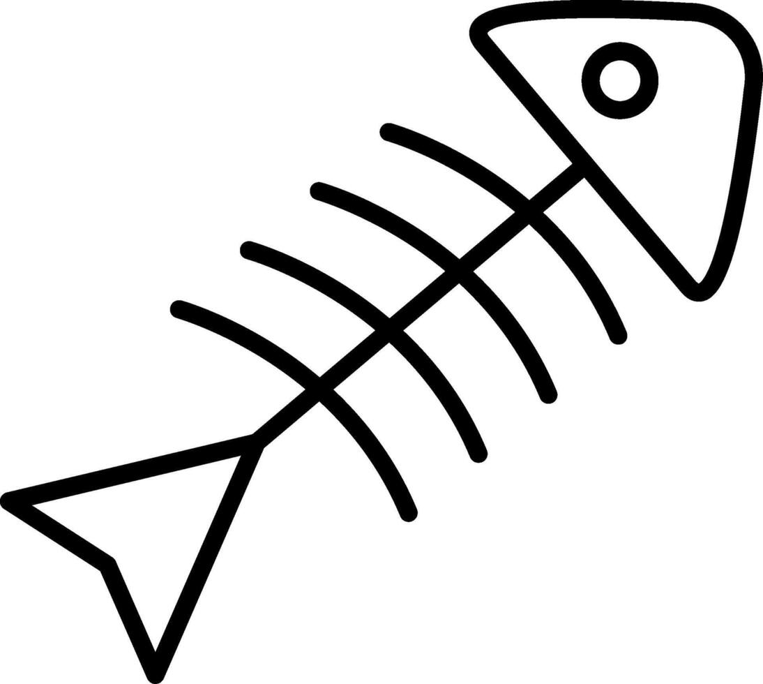 Rotten Fish Line Icon vector