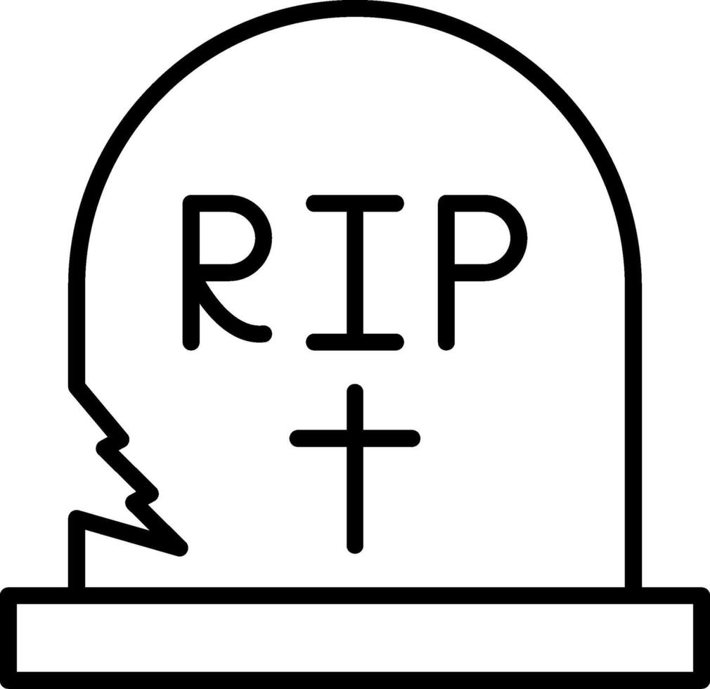 Tombstone Line Icon vector