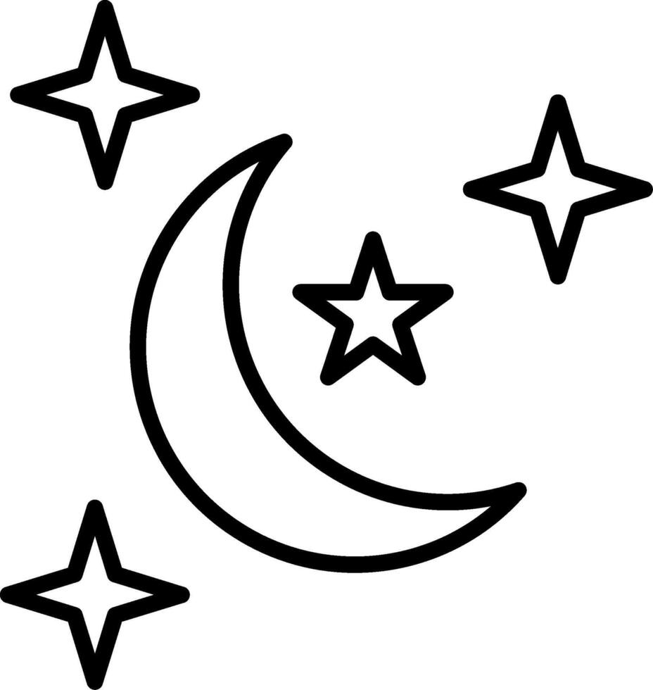 Night Line Icon vector