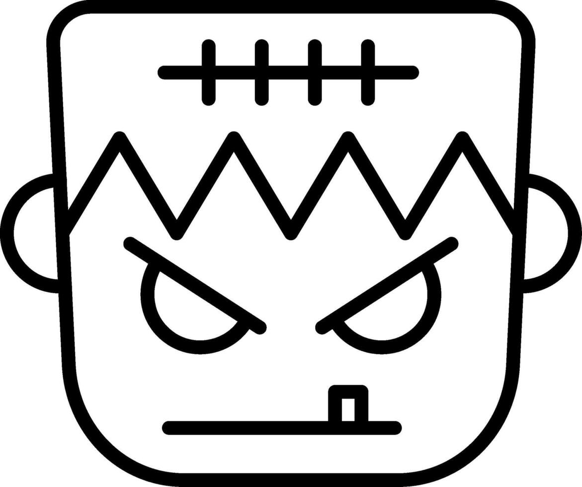 icono de la línea frankenstein vector