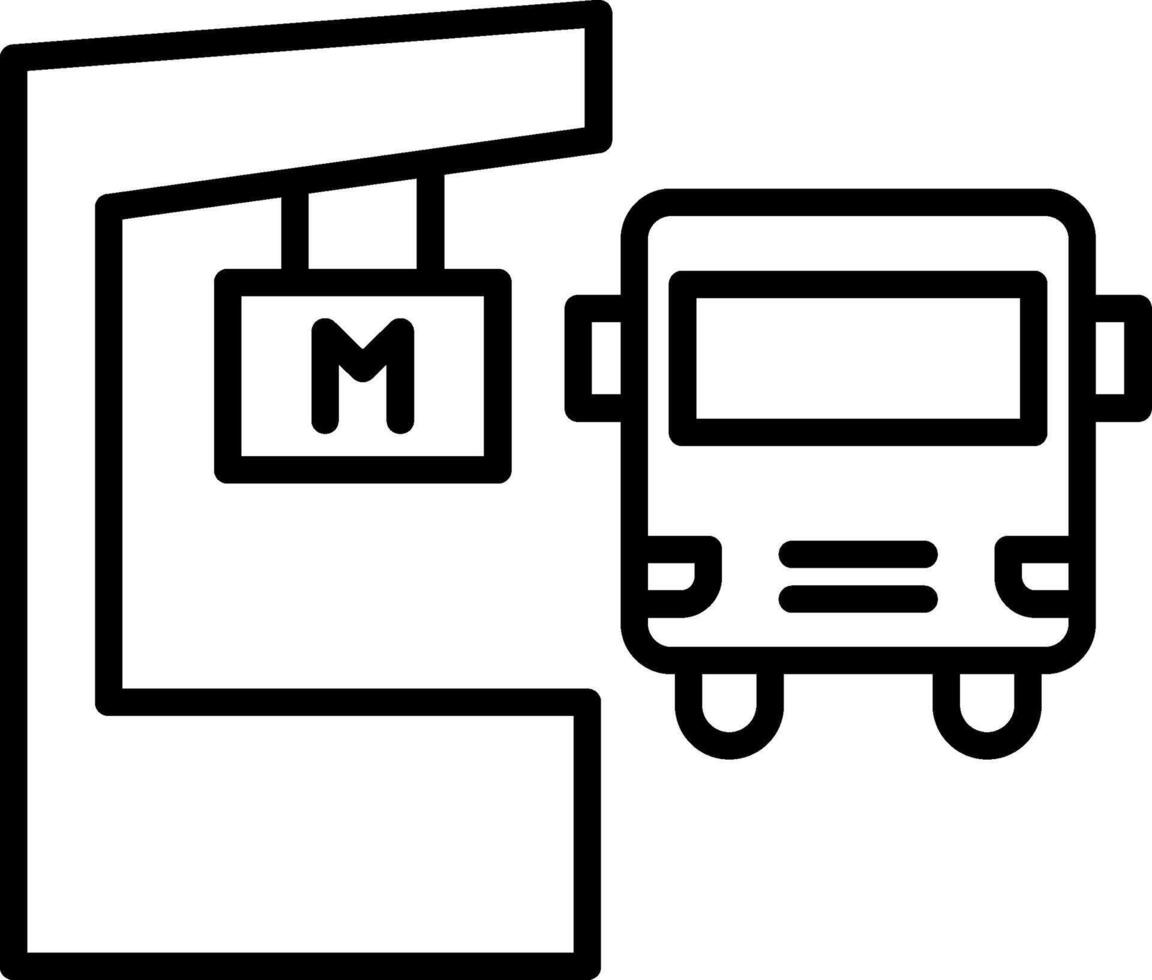 Metro Station Line Icon vector