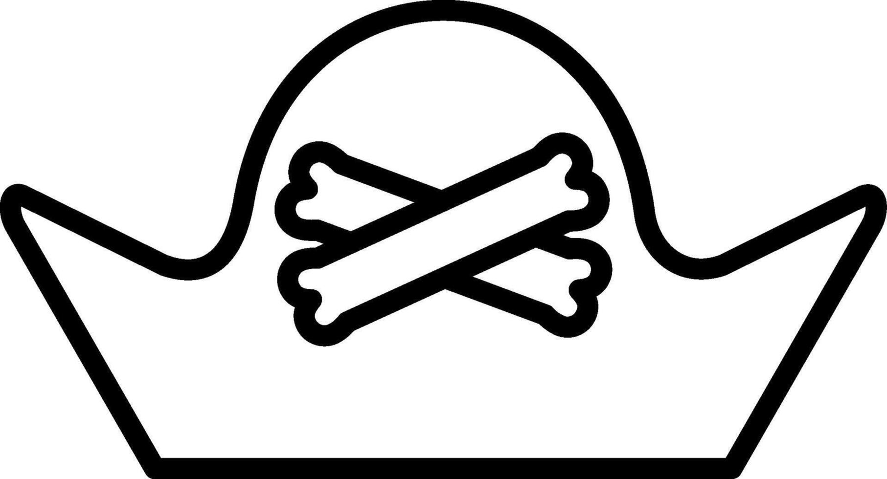 Pirate Hat Line Icon vector