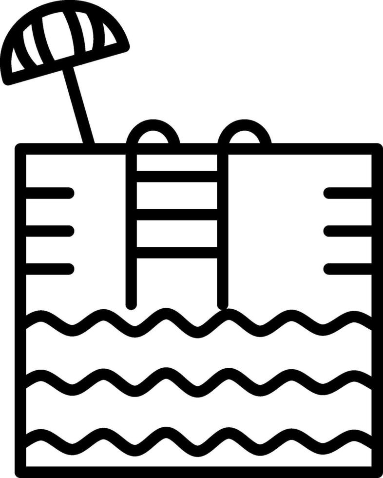 Swimming Pool Line Icon vector