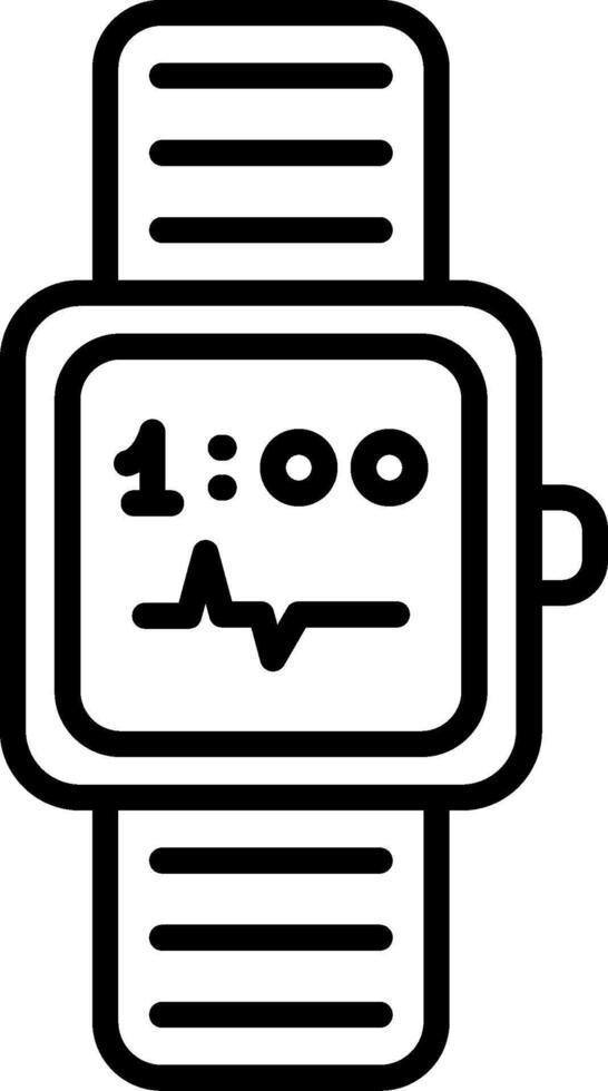 icono de línea de reloj vector