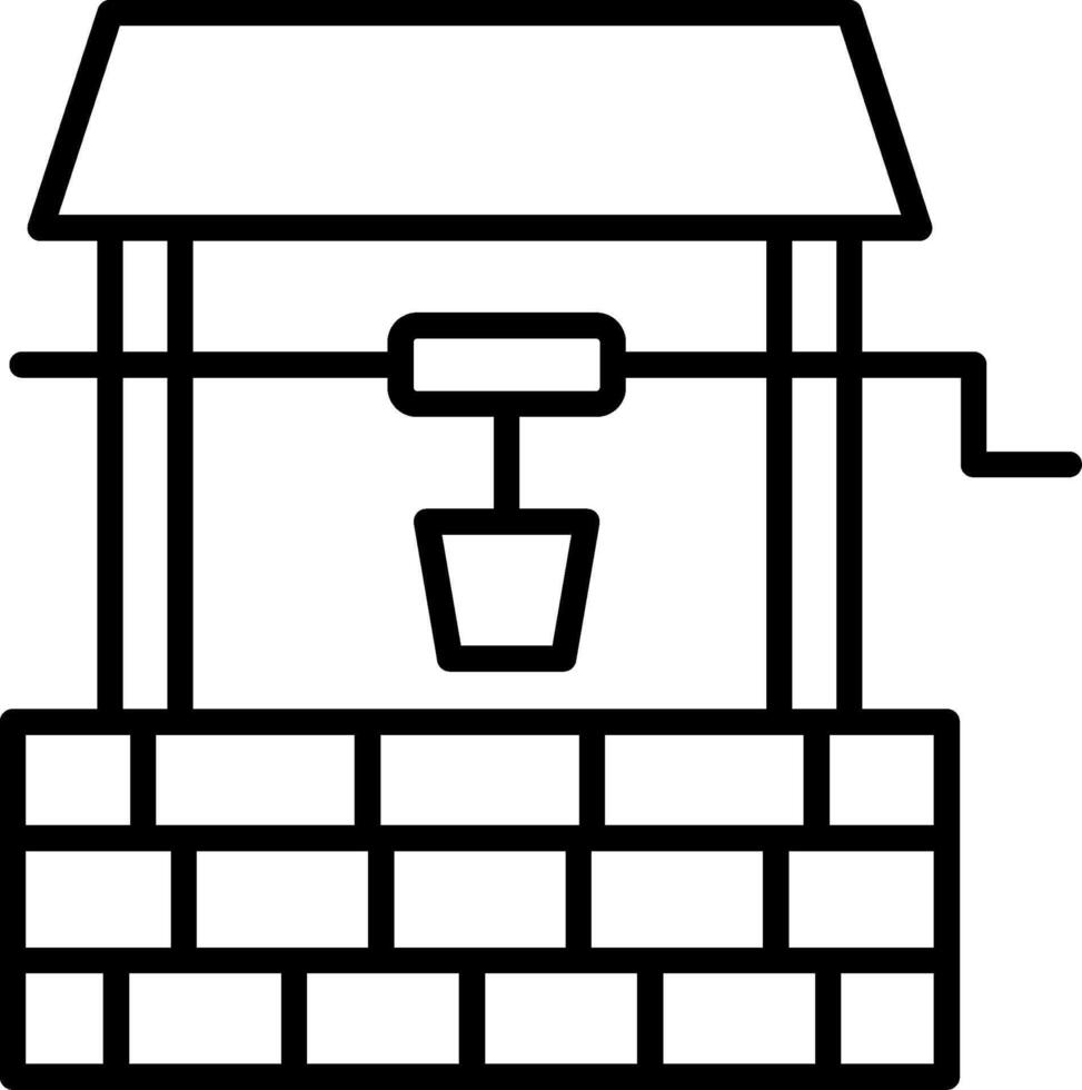 Water Well Line Icon vector