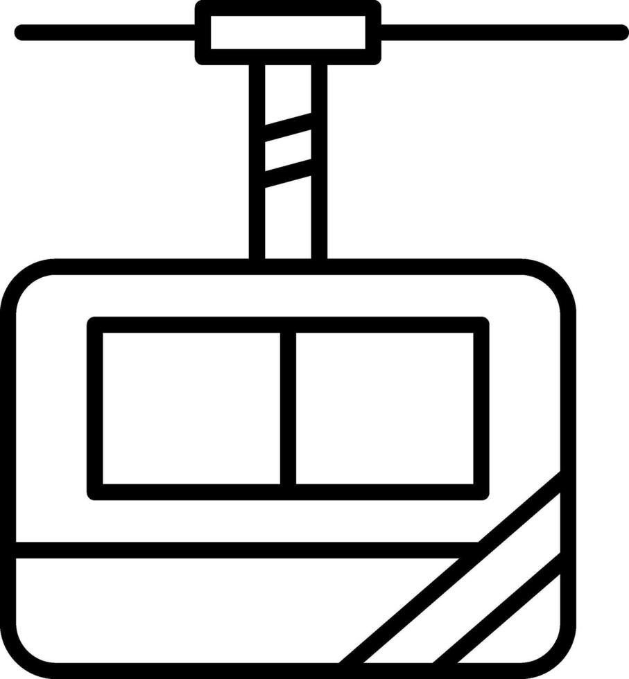 icono de línea de cabina de teleférico vector