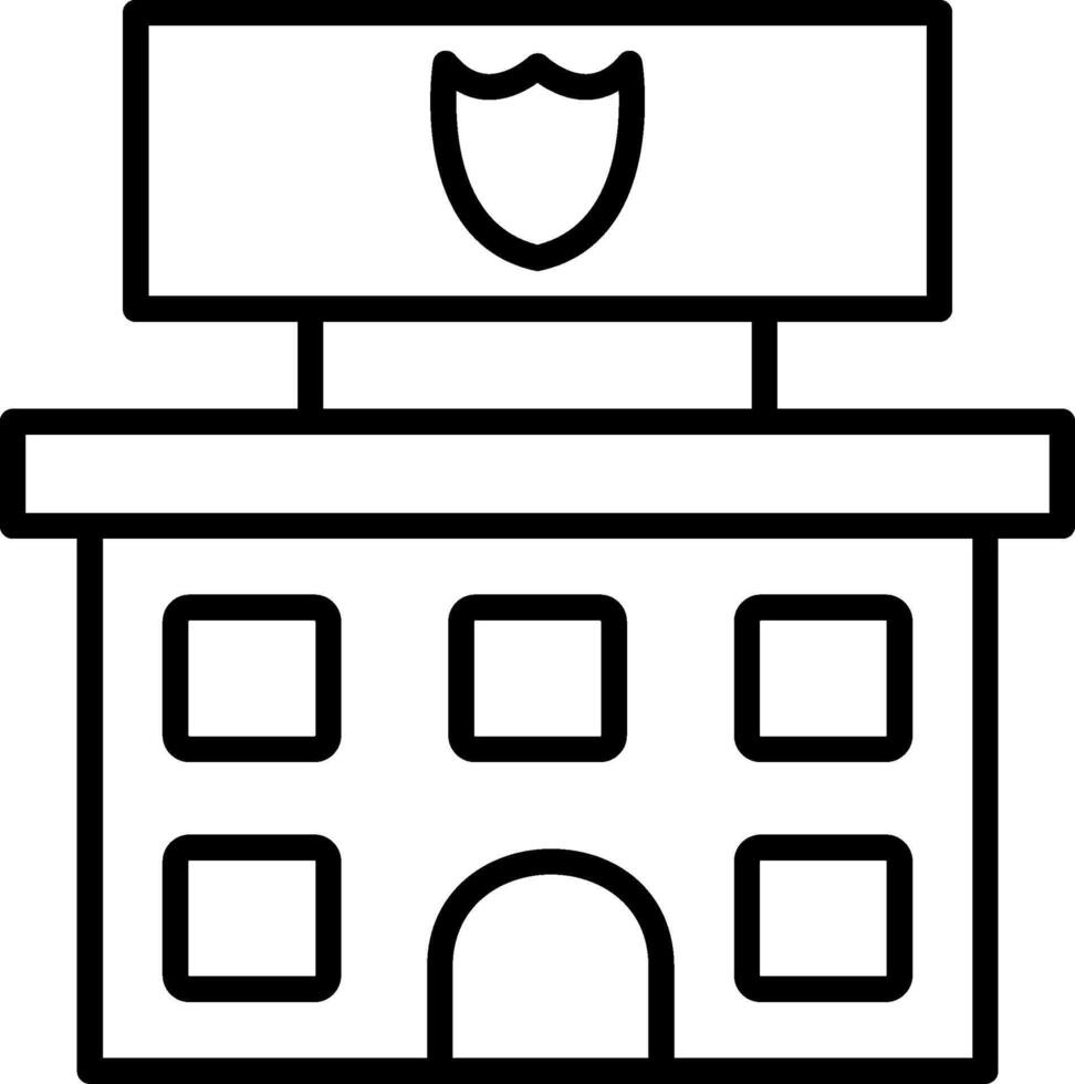 Police Station Line Icon vector
