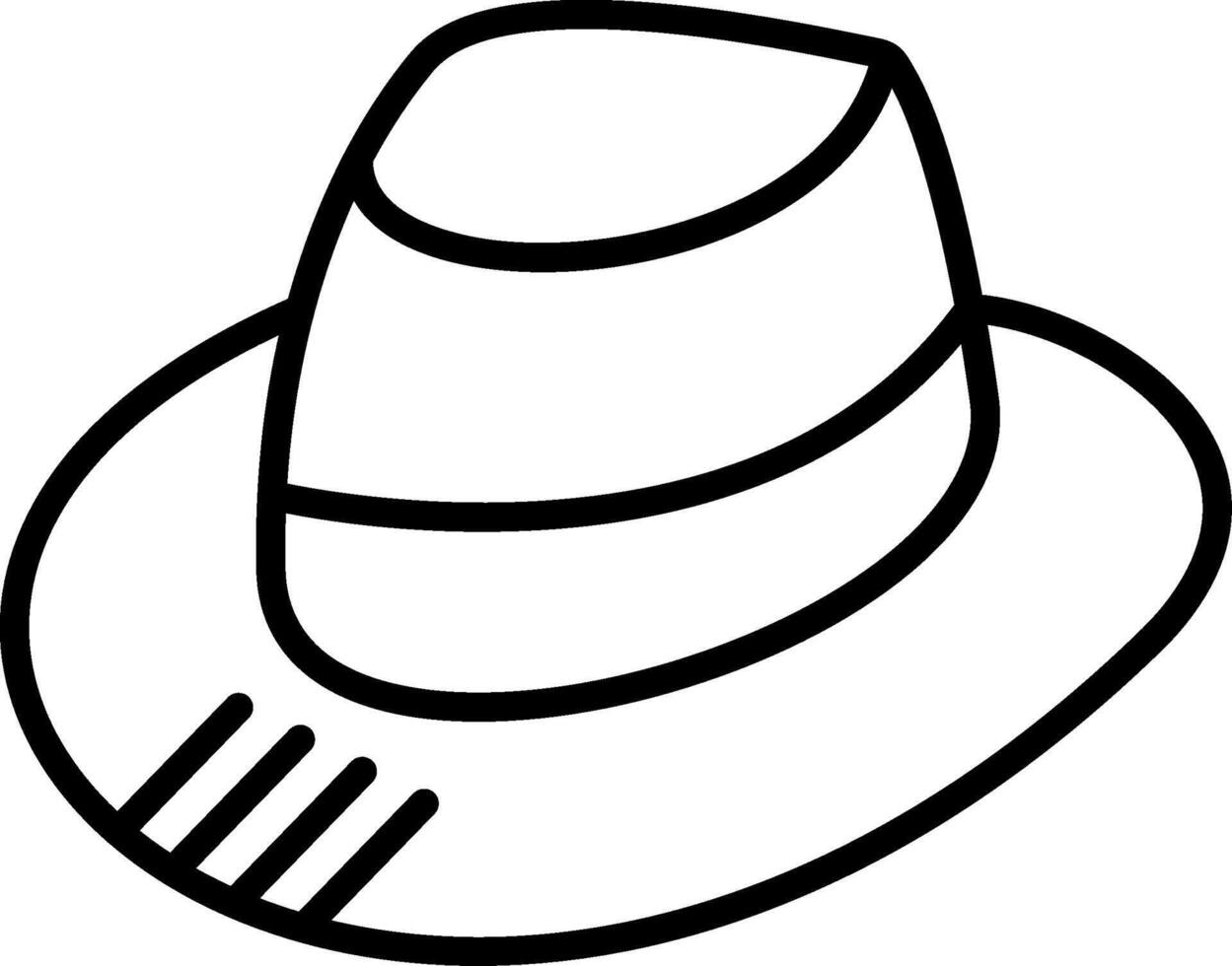Fedora Line Icon vector