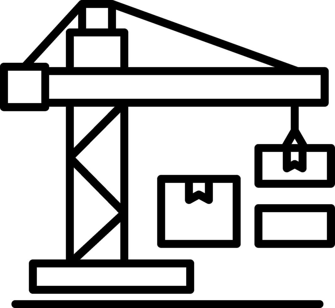 Crane Line Icon vector