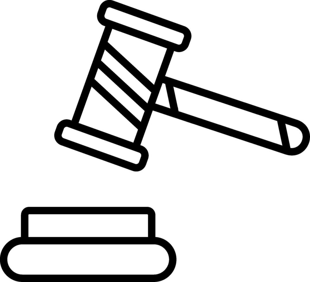 Gavell Line Icon vector