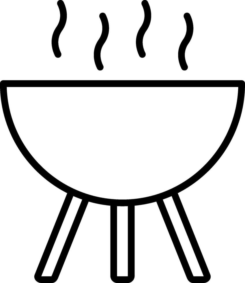 BBQ Grill Line Icon vector