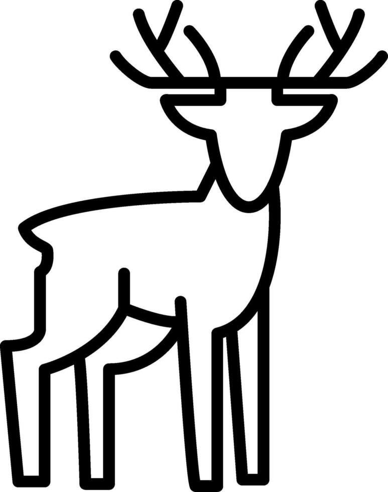 icono de línea de ciervo vector